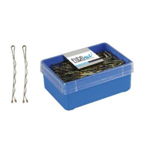 Caja clips largo rubio con bola 150uni 70mm Eurostil