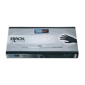 CAJA DE 20 GUANTES DE LATEX NEGROS EUROSTIL